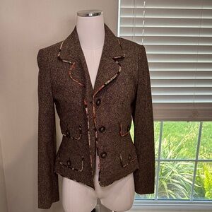 Ann Taylor Shabby Chic Tweed Blazer Size 6